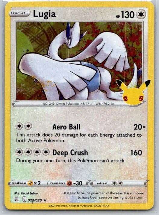 Lugia 022/025 Rare Celebrations Pokemon Holo Near Mint