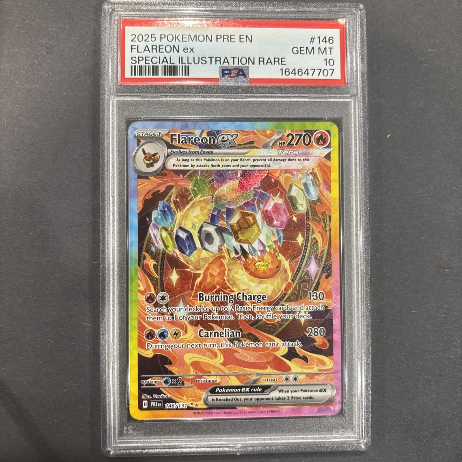 Pokemon Prismatic Evolutions Flareon ex PSA 10 Special Illustration Rare 146/131