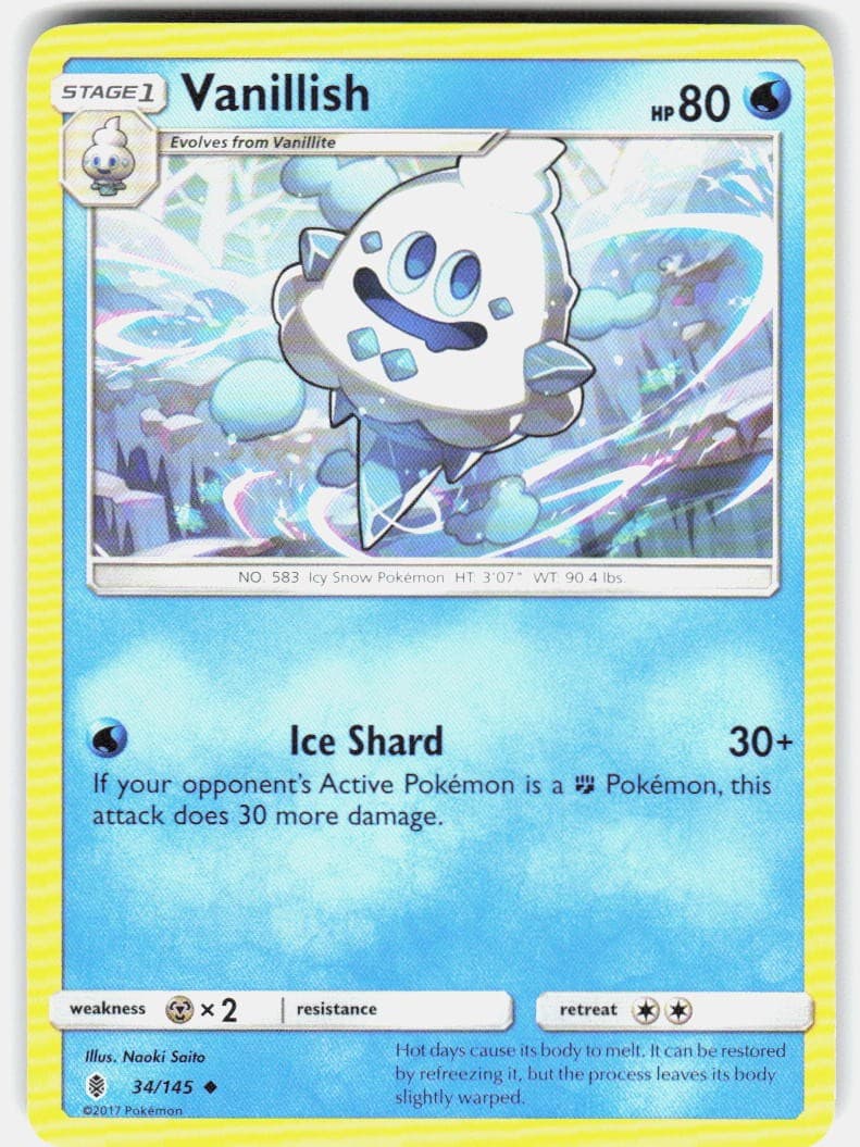 Pokemon Vanillish SM - Guardians Rising #34/145 LP