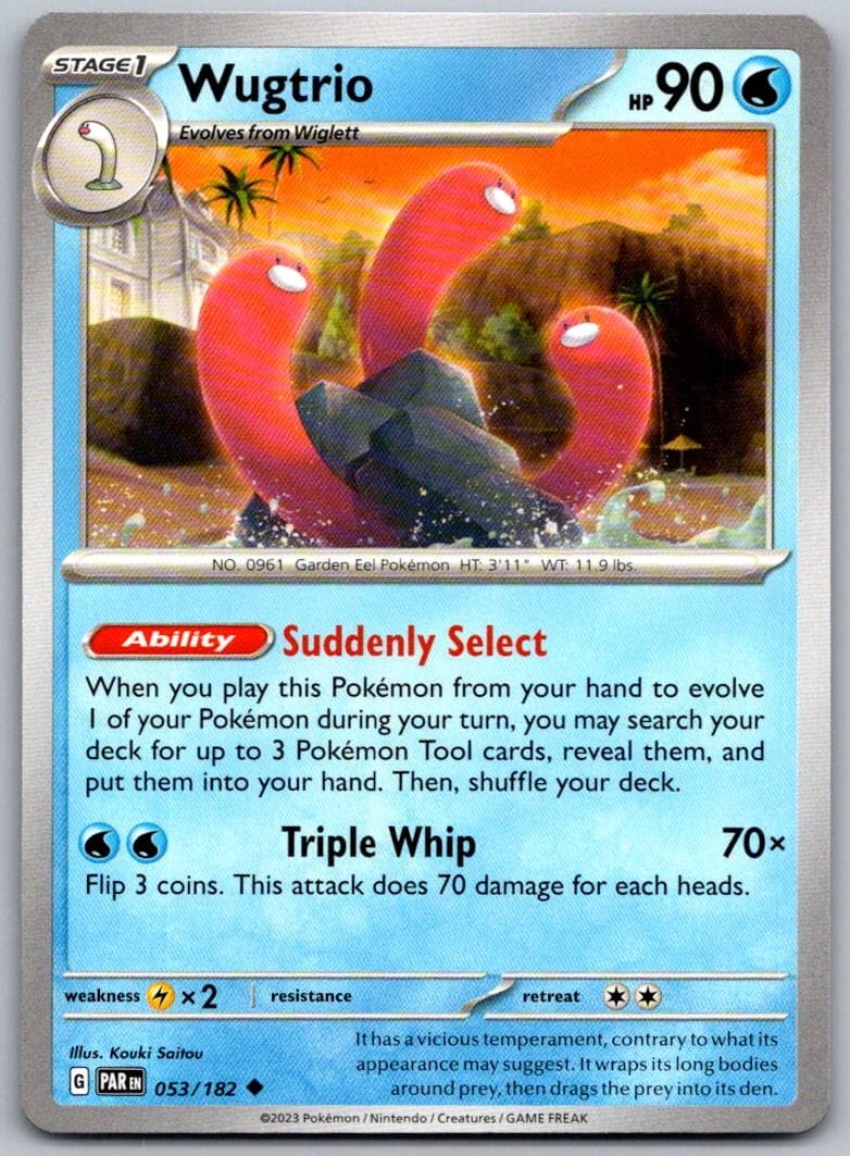 Wugtrio Paradox Rift 053/182 Uncommon PokéMon — English Near Mint