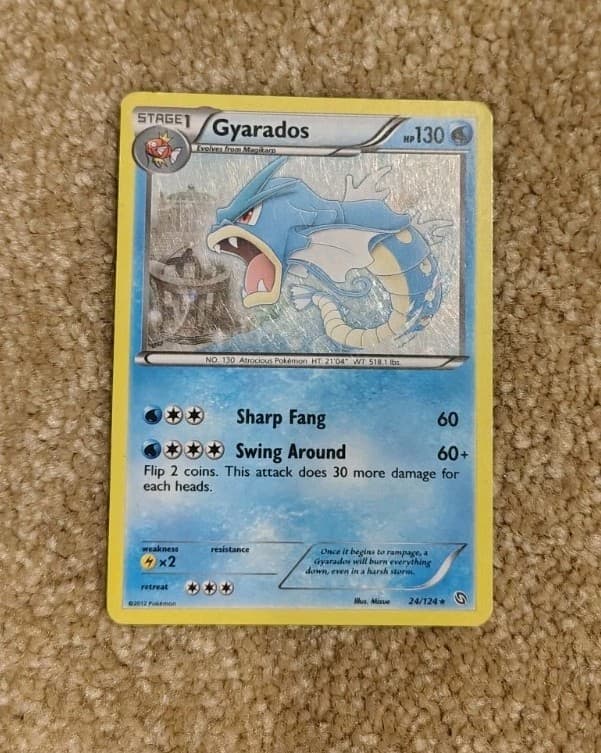 Pokémon TCG Card - Gyarados (24/124 English Dragons Exalted Holo 2012 Vintage/N