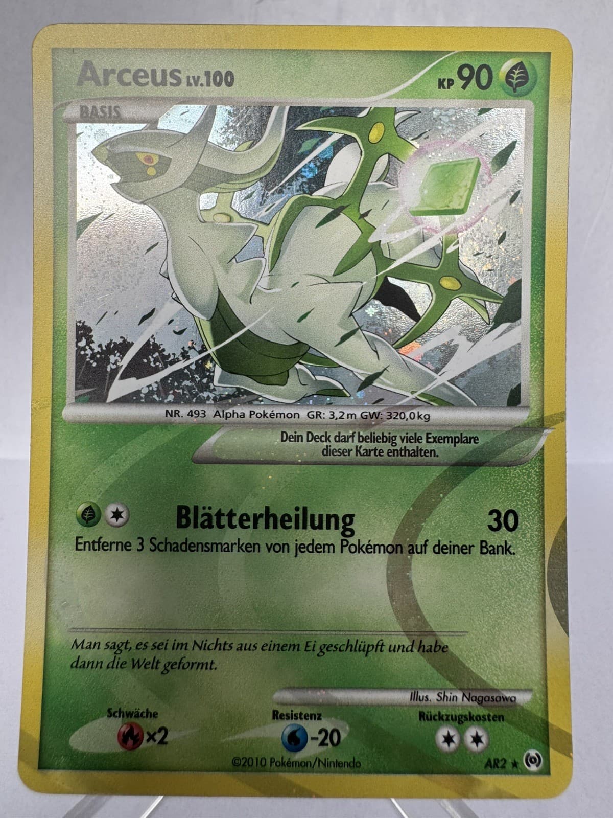 Pokémon Karte Arceus LV.100 AR2 Platin Set Pokemon Holo Deutsch TCG 2010 Vintage