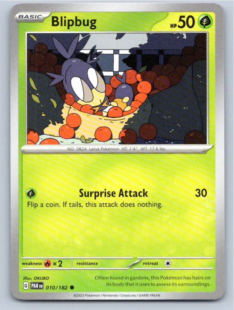 2023 POKEMON BLIPBUG PARADOX RIFT 010/182 COMMON NM A42549 FREE S&H