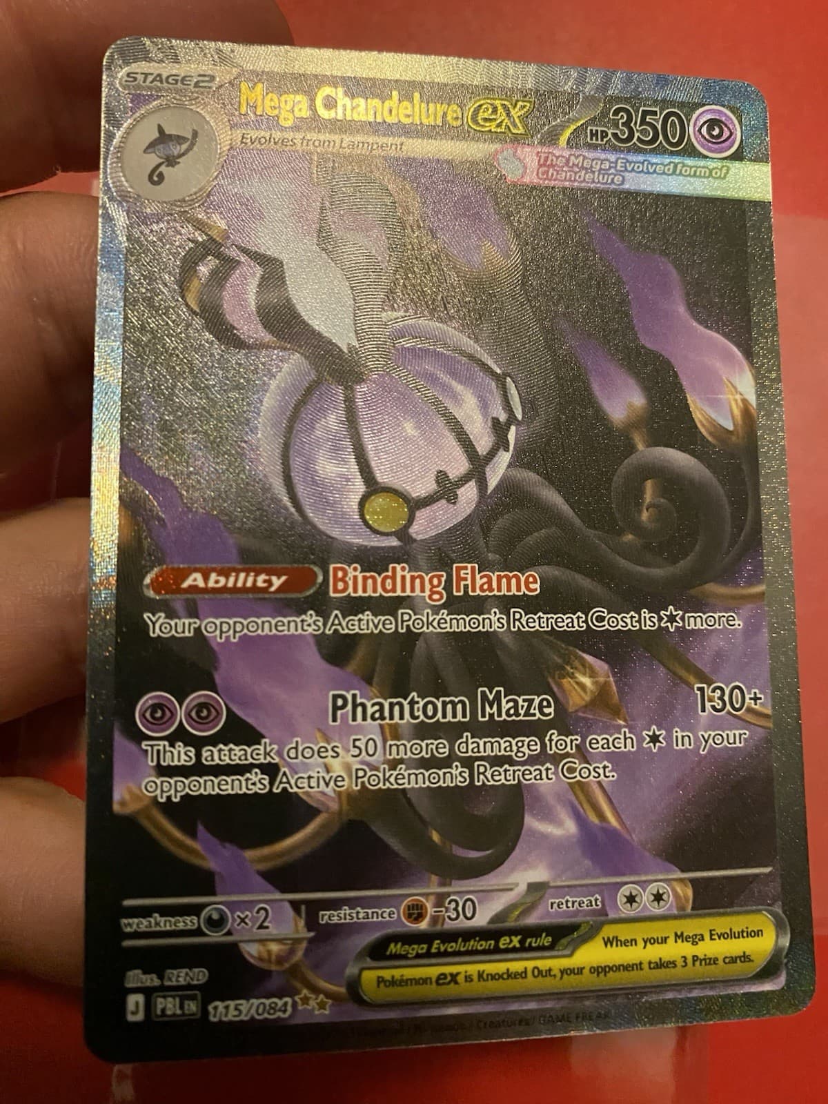 Mega Chandelure ex 115/084 Pitch Black SIR Pokemon TCG NM