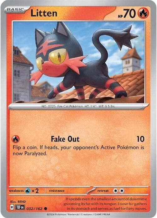 Litten - Normal Pokemon Scarlet & Violet Temporal Forces (032/162)