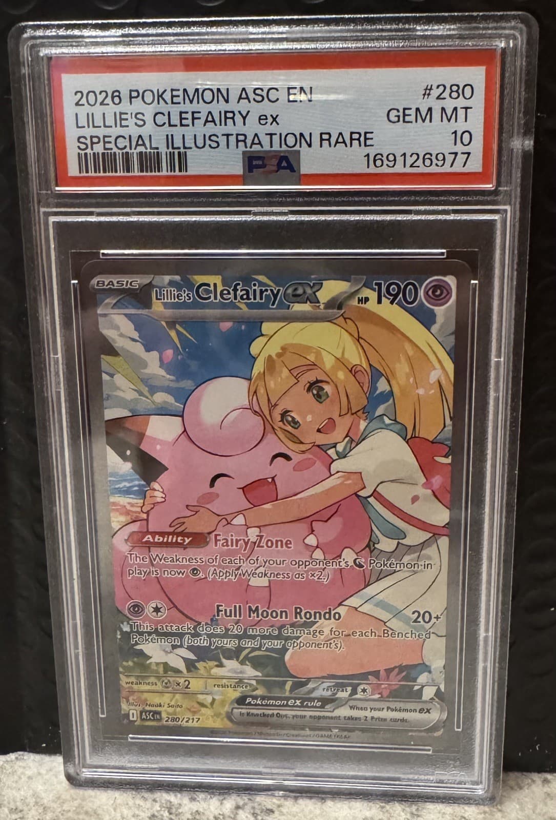 2026 POKEMON ASC EN #280 LILLIE'S CLEFAIRY ex SPECIAL ILLUSTRATION RARE PSA 10
