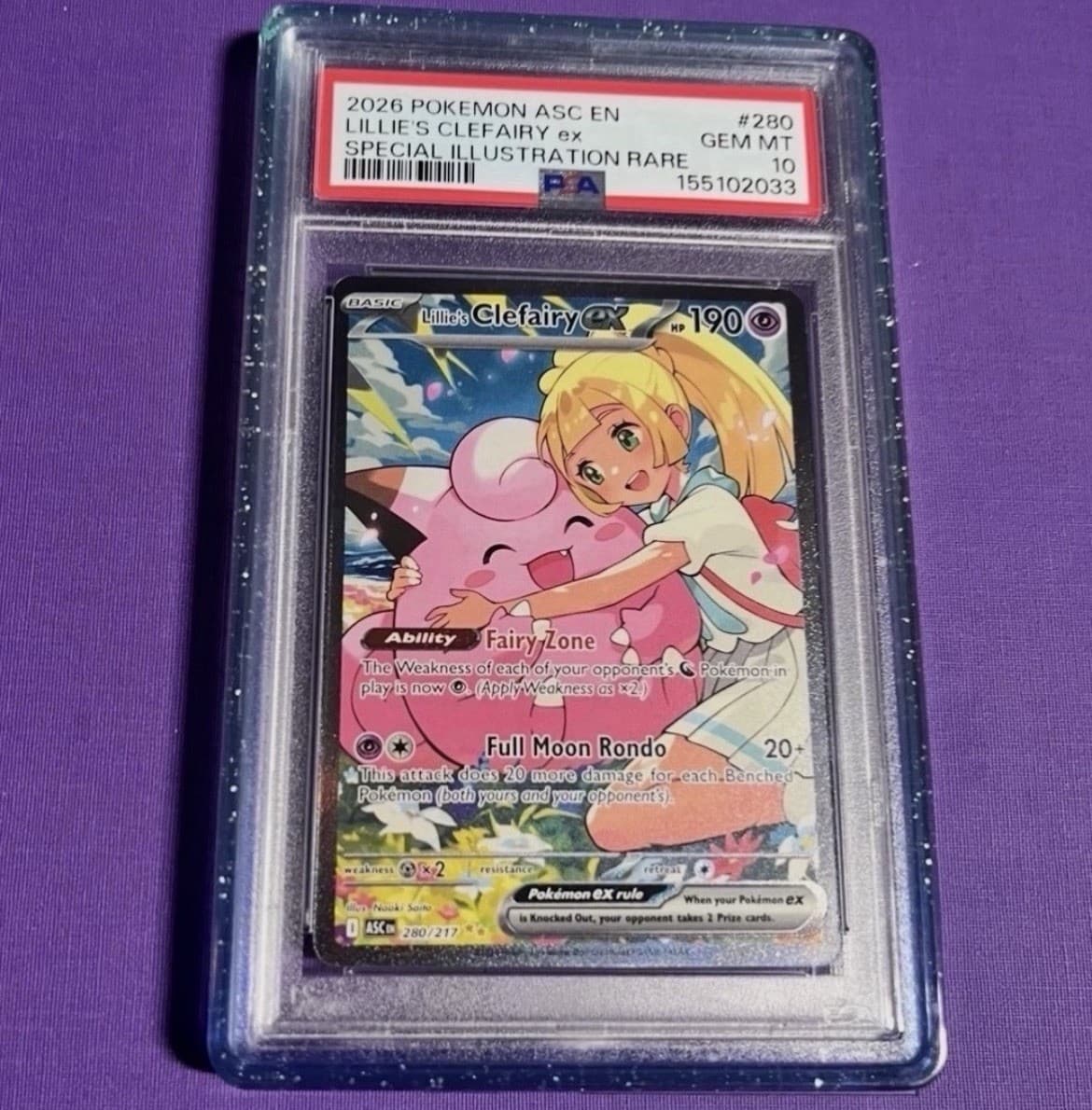 Lillie's Clefairy ex 280/217 Me: Ascended Heroes SIR Holo PSA 10 2026 EN