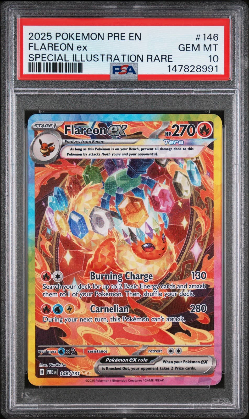 FLAREON EX 146/131 SPECIAL ILLUSTRATION RARE POKEMON PSA 10 GEM MINT