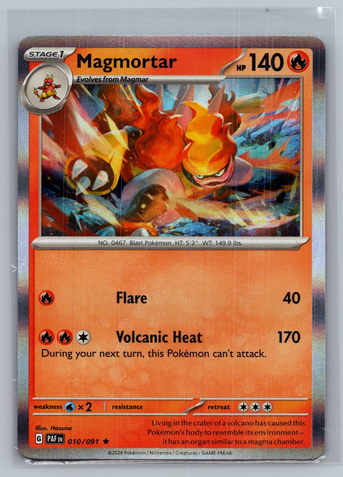 Magmortar #10/91 2024 Paldean Fates Pokemon TCG