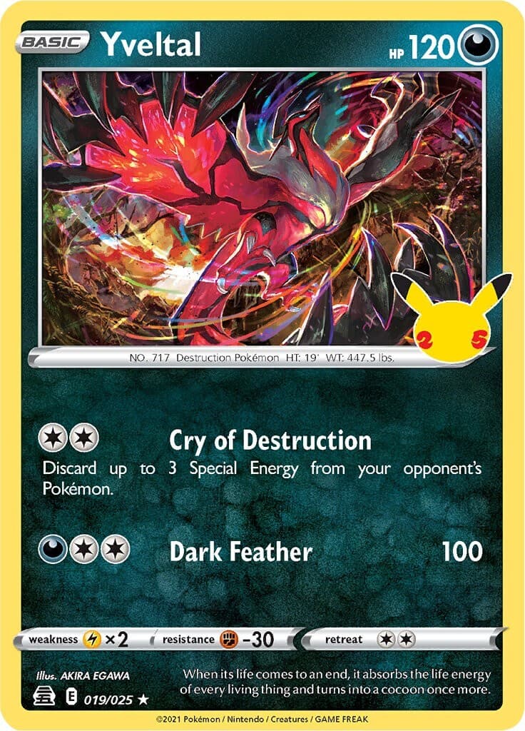 Pokemon TCG 25th Anniversary Celebrations - 19/25 Yveltal