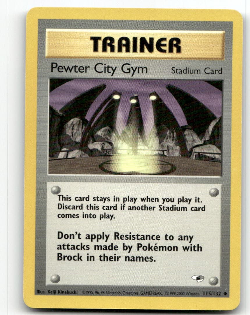 Pewter City Gym 115/132 Uncommon Gym Heroes Pokemon Unlimited HP