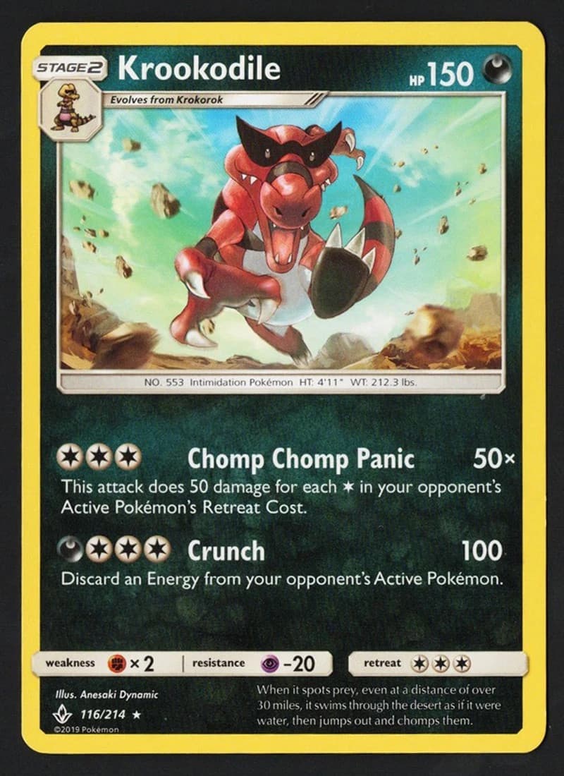 Krookodile 116/214 Unbroken Bonds 2019 Pokémon TCG