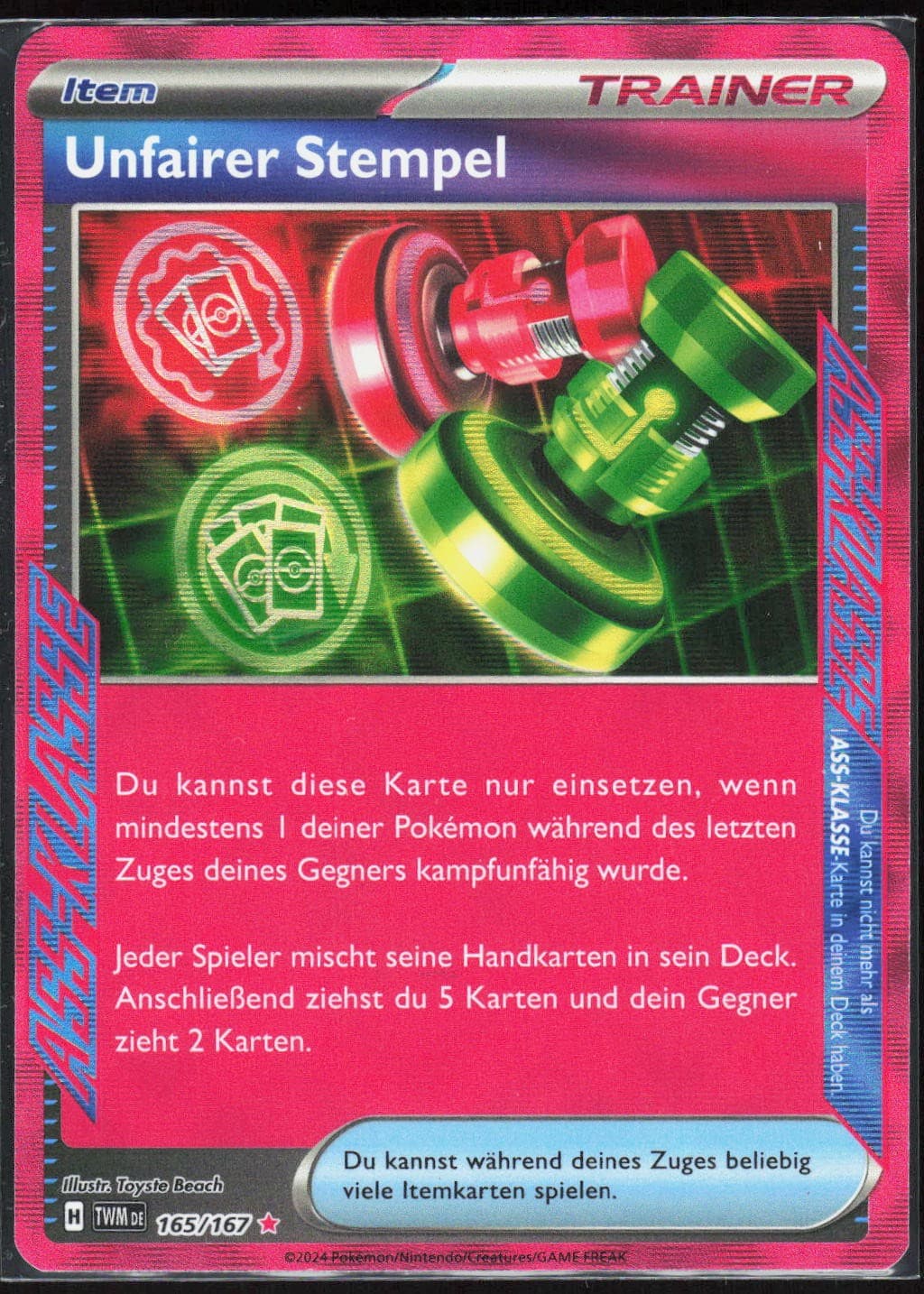 Pokemon TCG Unfairer Stempel Maskerade im Zwielicht 165 NM ASS-KLASSE