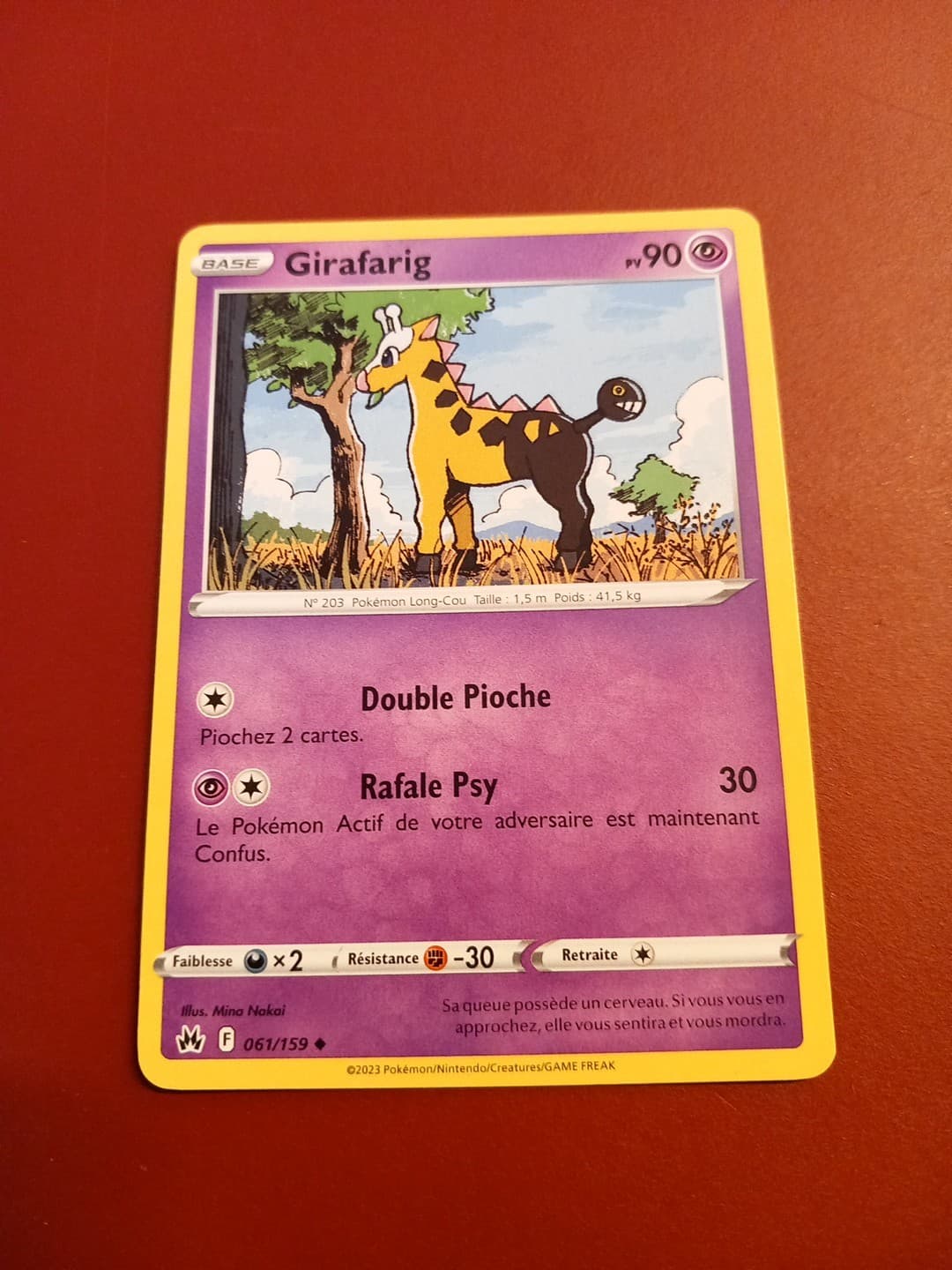 Carte Pokémon Girafarig 61/159 EB12.5 EB12,5 Epée Bouclier Zenith Supreme NEUVE