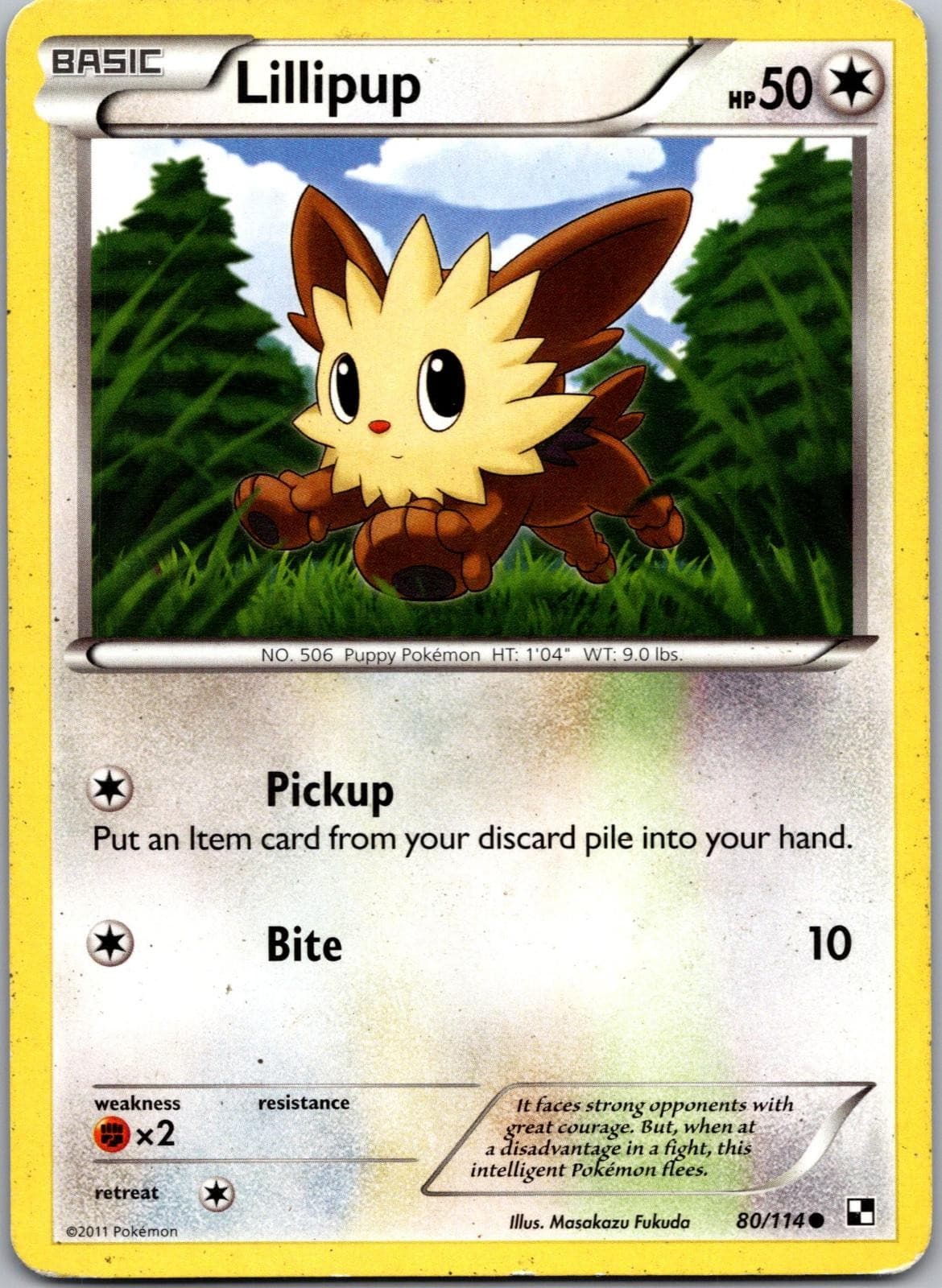 Lillipup 80/114 Common Black & White Pokemon Lightly Played