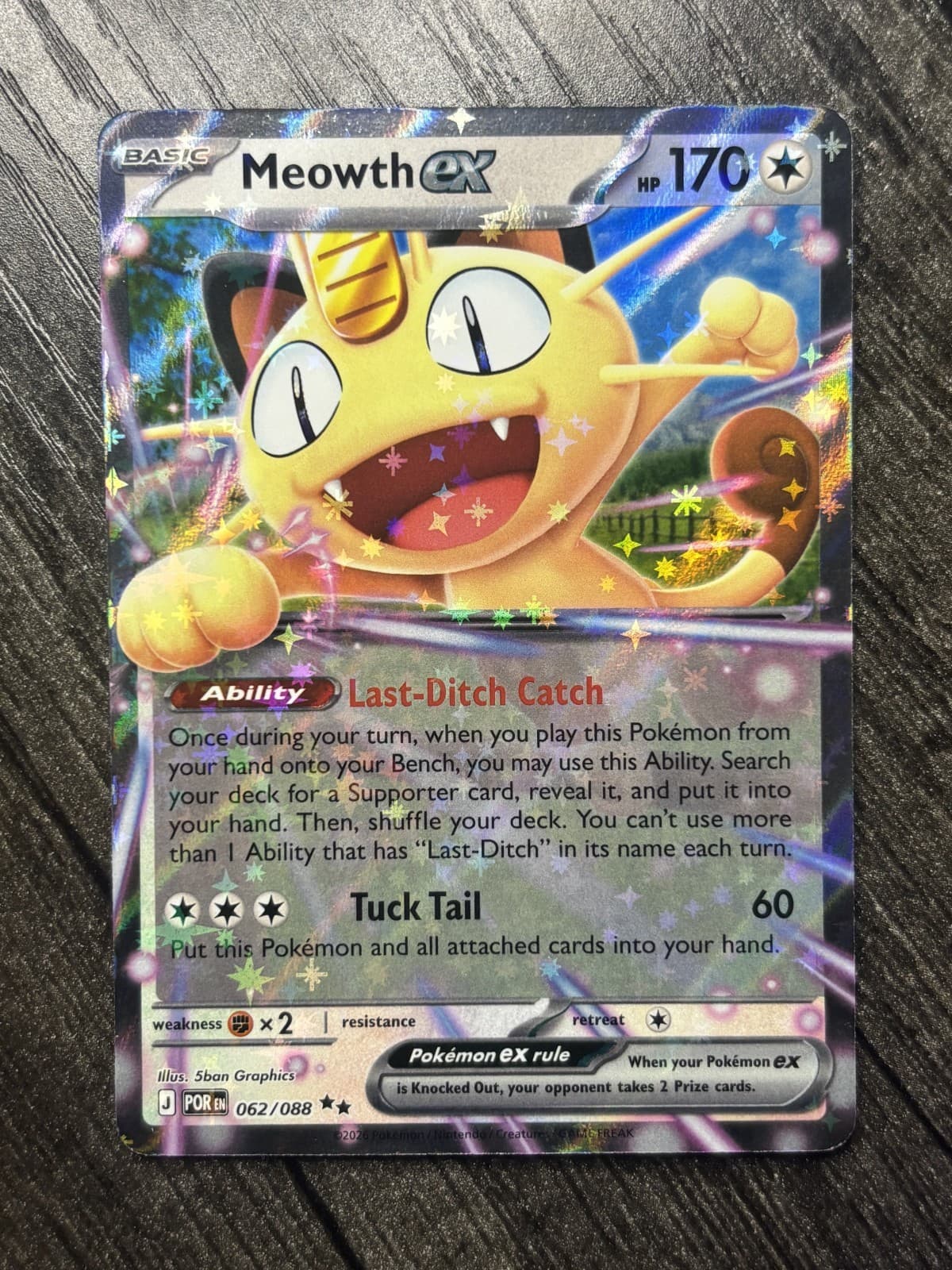 Meowth ex 62/88 ME03: Perfect Order Pokemon TCG NM