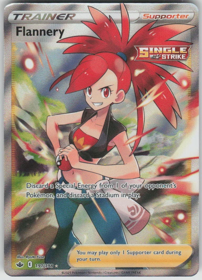 Pokemon Flannery (Full Art) 191/198 SWSH06: Chilling Reign Holofoil UR NM