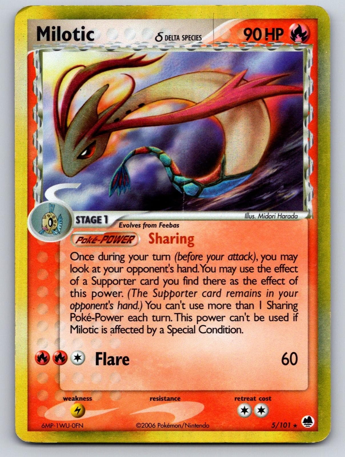 MILOTIC Δ 5/101 HOLO RARE DRAGON FRONTIERS POKEMON MP