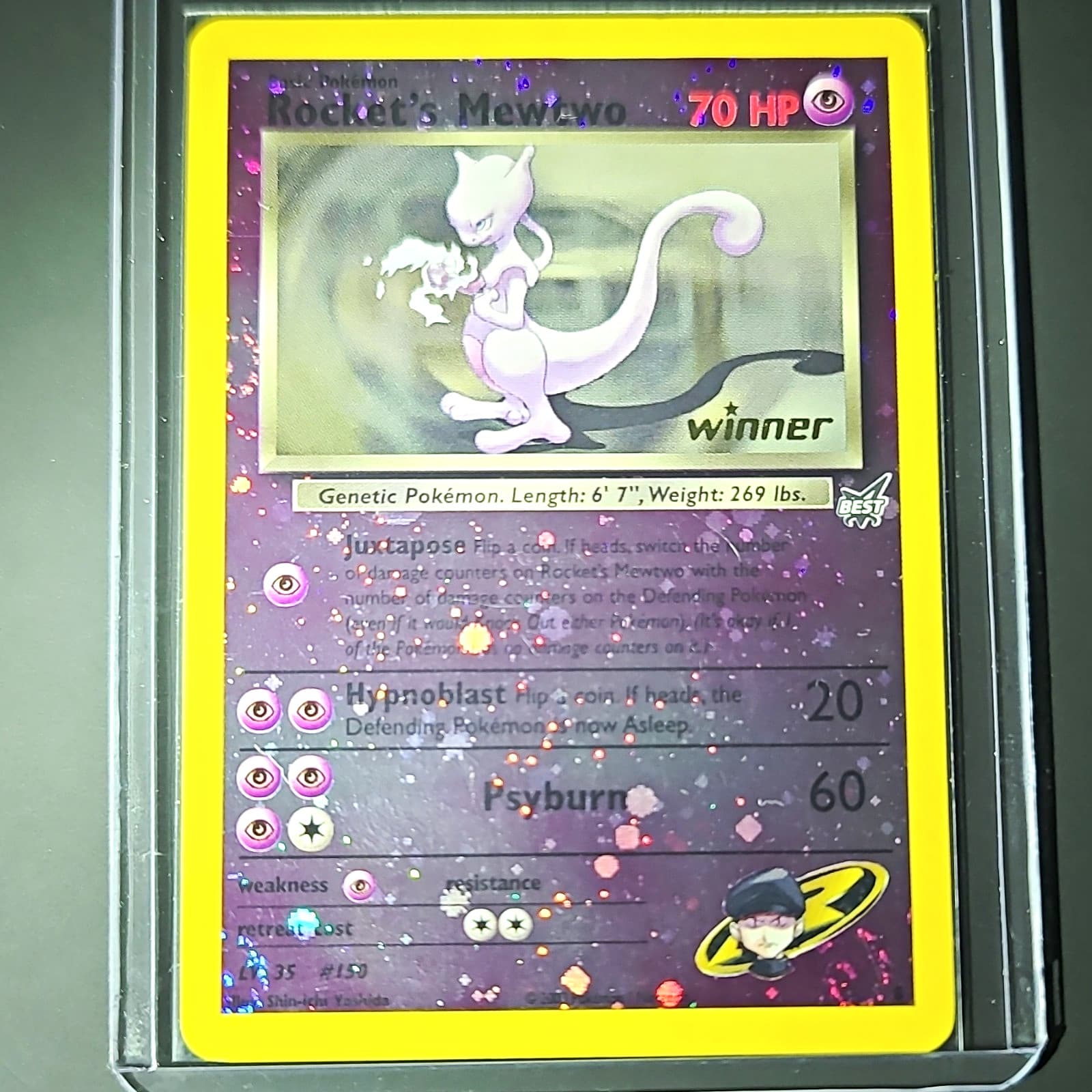 Rocket's Mewtwo Winner Best of Game Promo #8 Holo 70 HP English WOTC