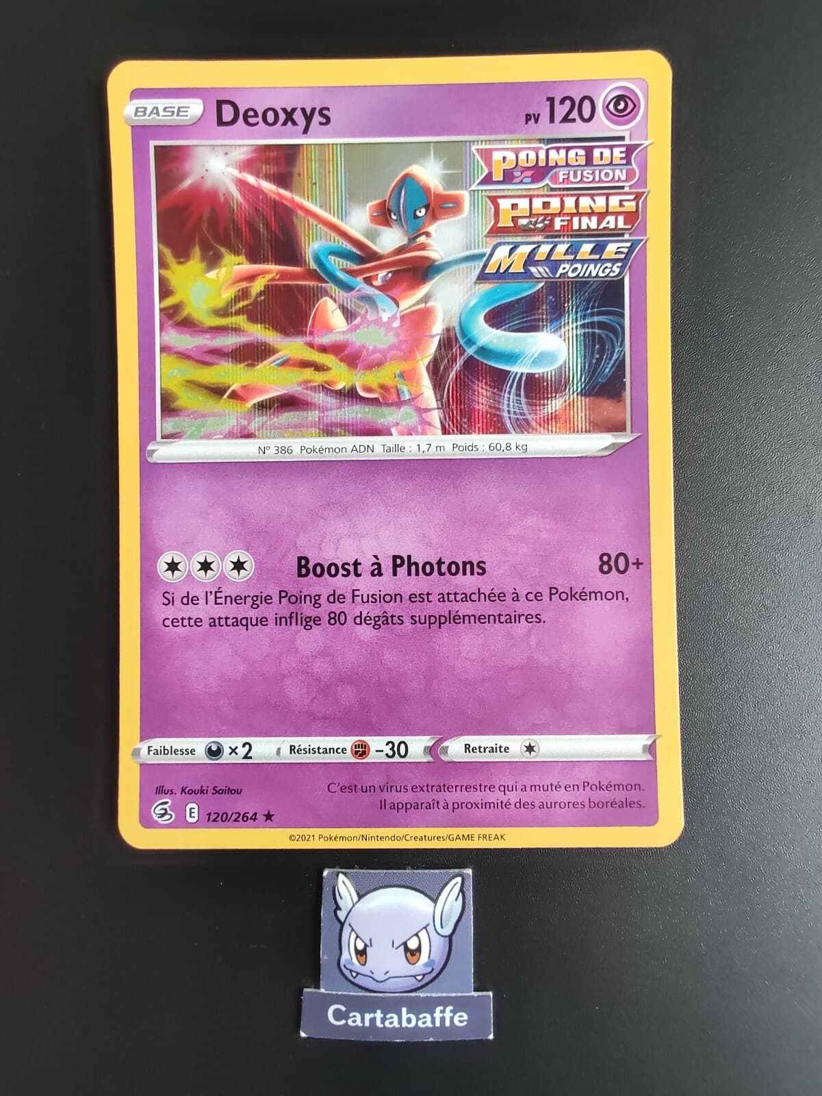 Carte Pokémon Deoxys 120/264 HOLO EB08 Poing de Fusion NEUF