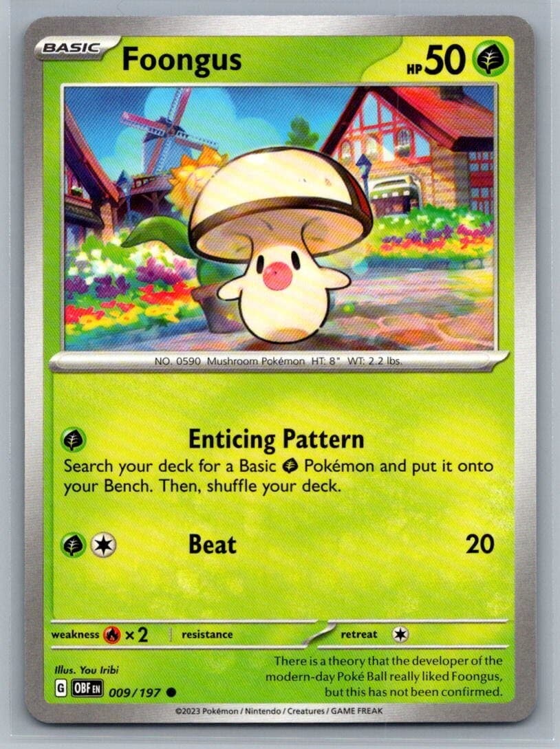Foongus 9/197 Obsidian Flames Common Pokémon TCG 2023