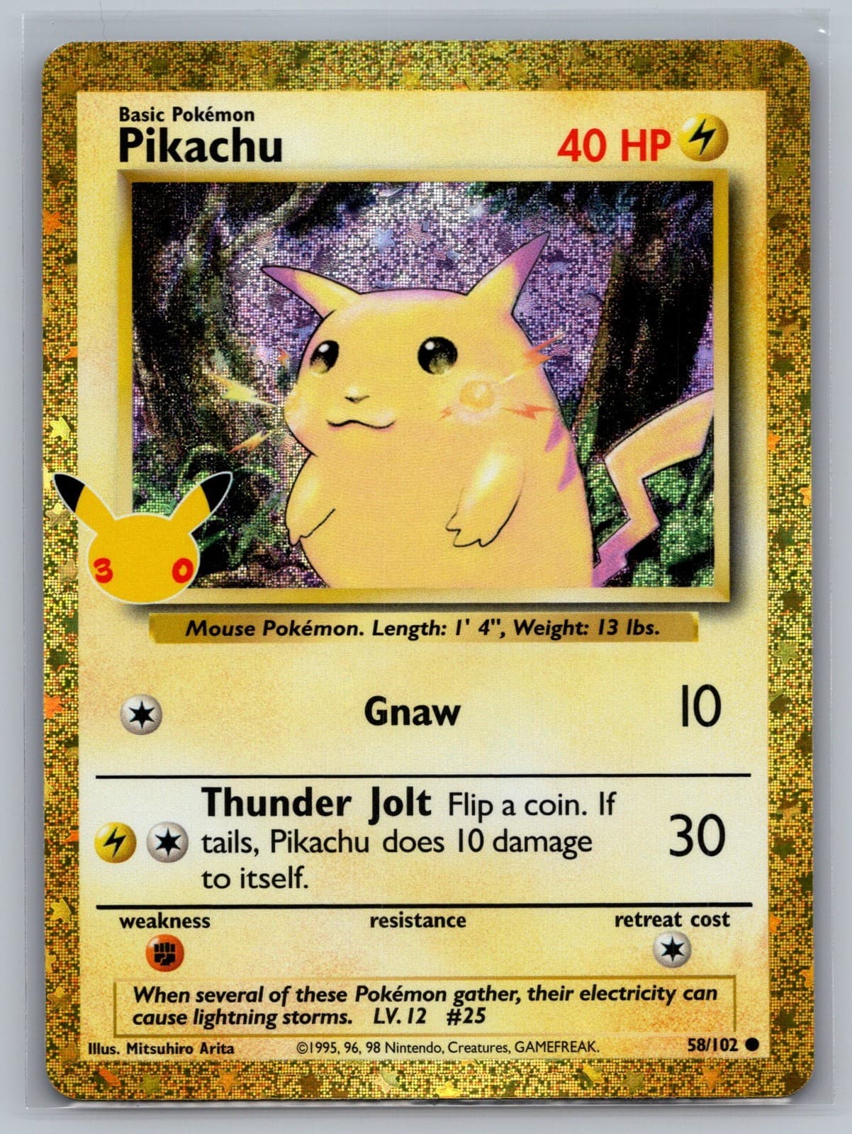 Pokemon Pikachu 58/102 30th Celebration Classic Collection Holo Rare NM English