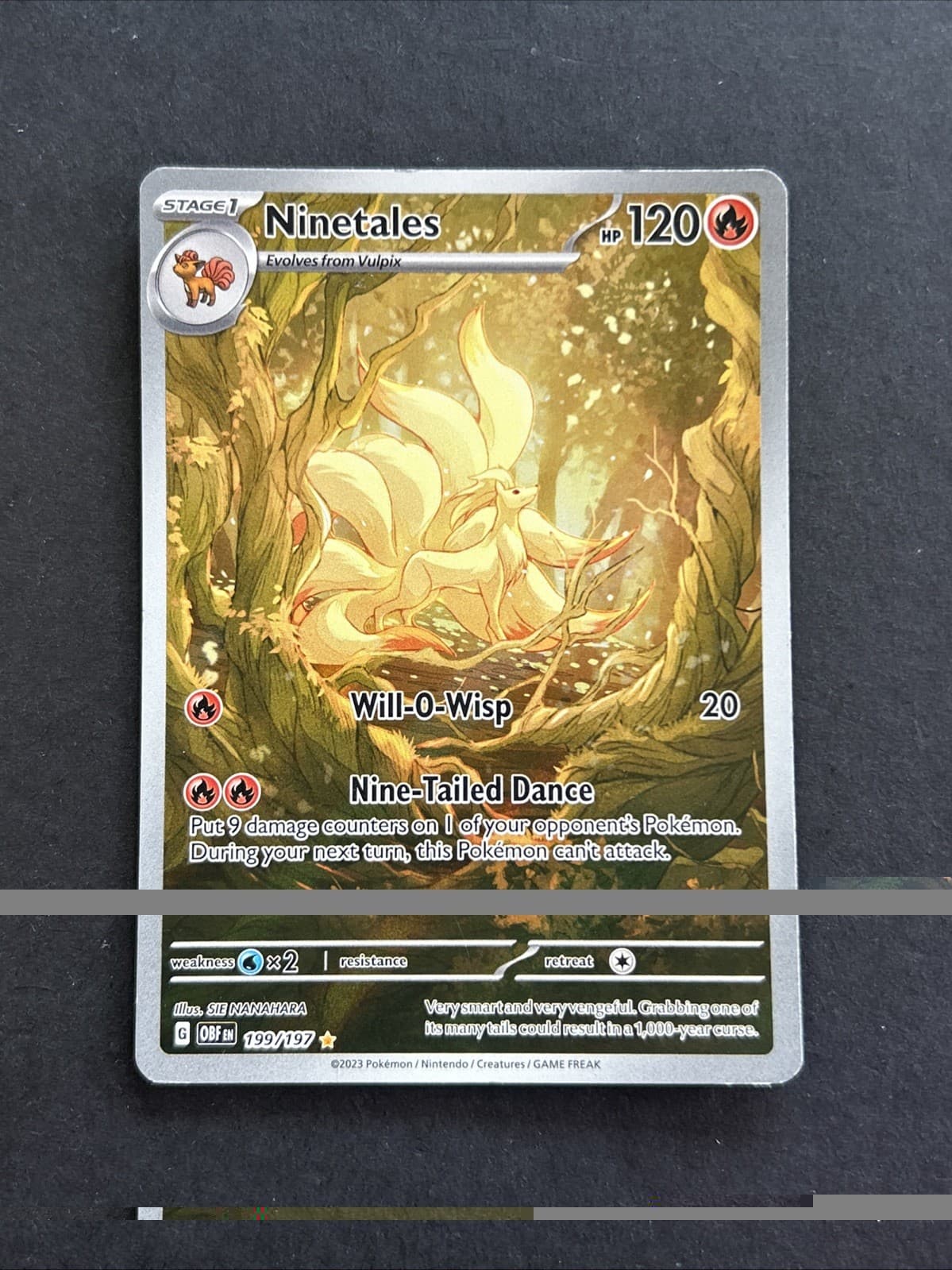 Pokemon TCG 2023 Obsidian Flames Ninetales 199/197 Illus Rare FA Holo EN