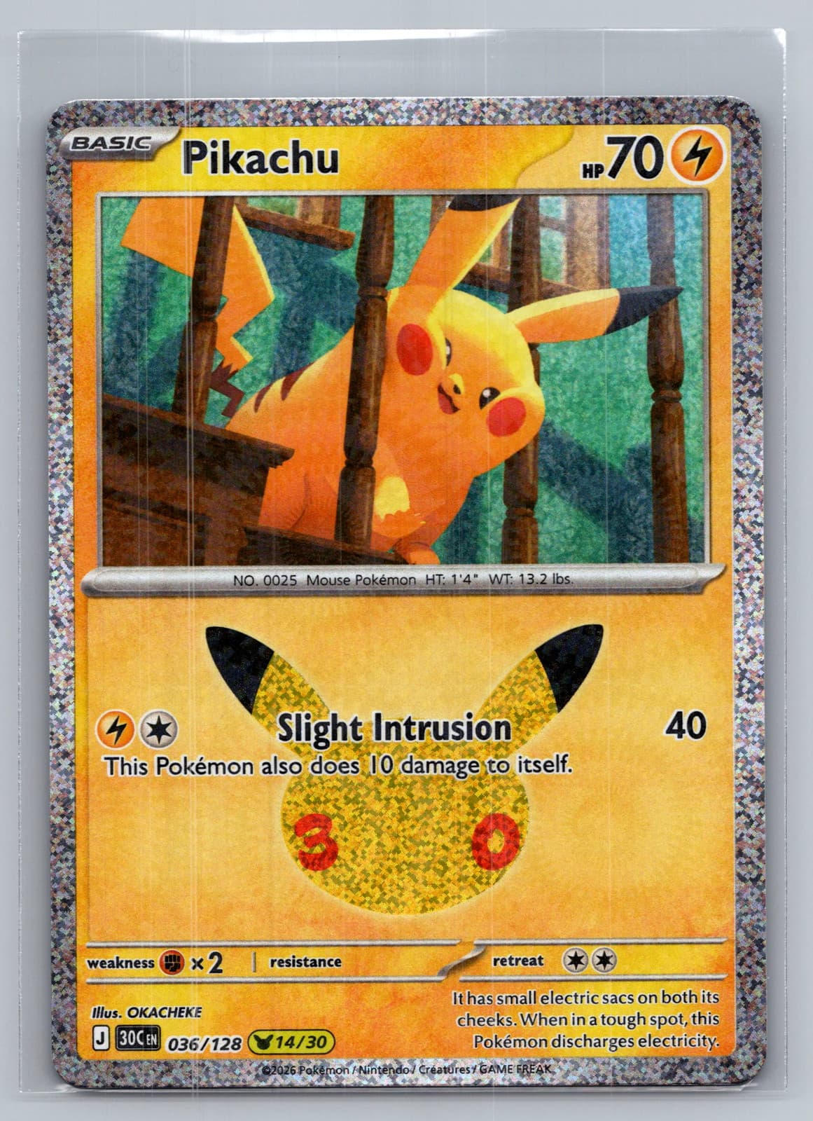 Pikachu #36/128 2026 30th Celebration Pokemon TCG