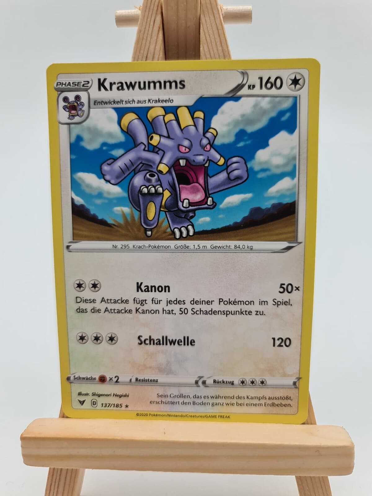 Krawumms 137/185 Rare Pokemon Karte TCG aus Farbenschock
