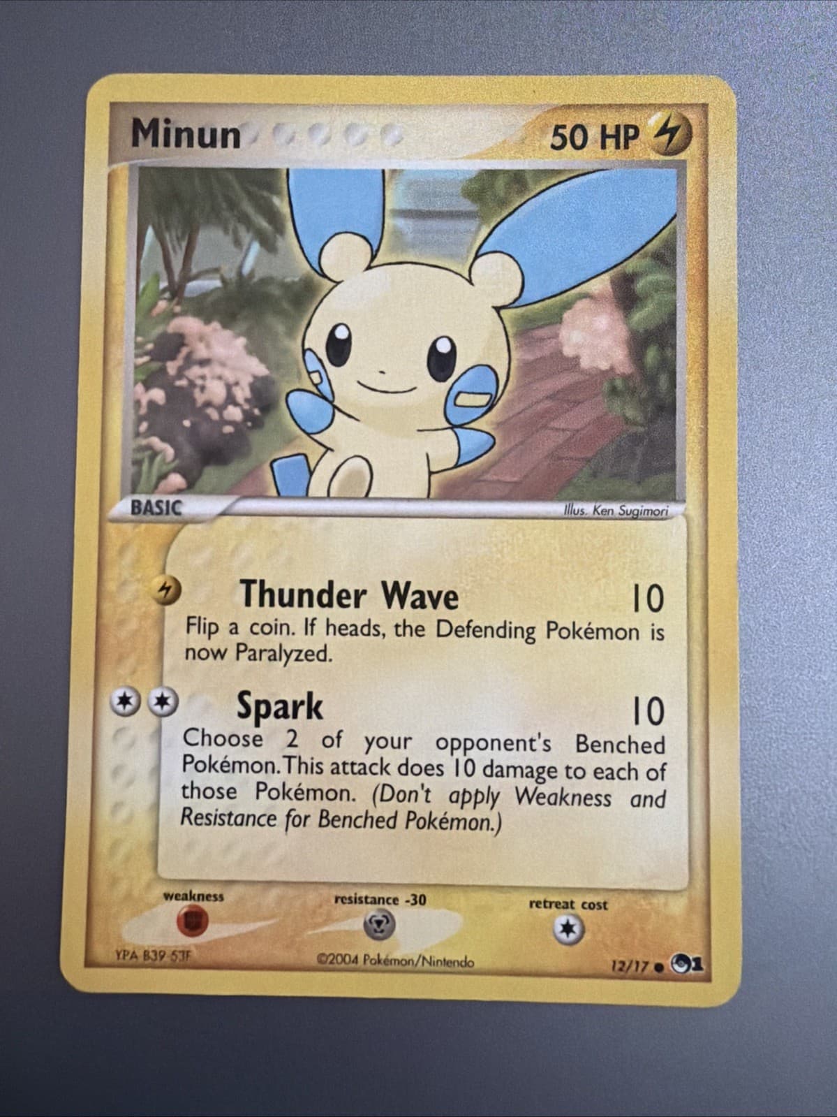 Minun - 12/17 - Pokemon - Pop Series 1 Promo - Vintage - 2004