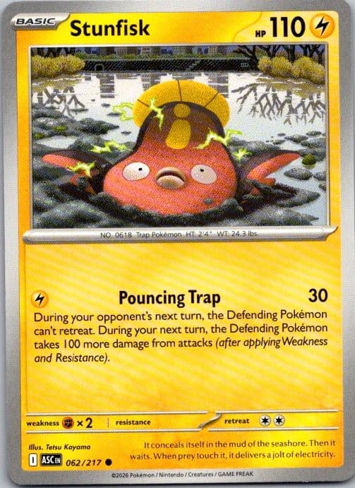 Stunfisk Ascended Heroes 062/217 Common Pokémon — English Near Mint