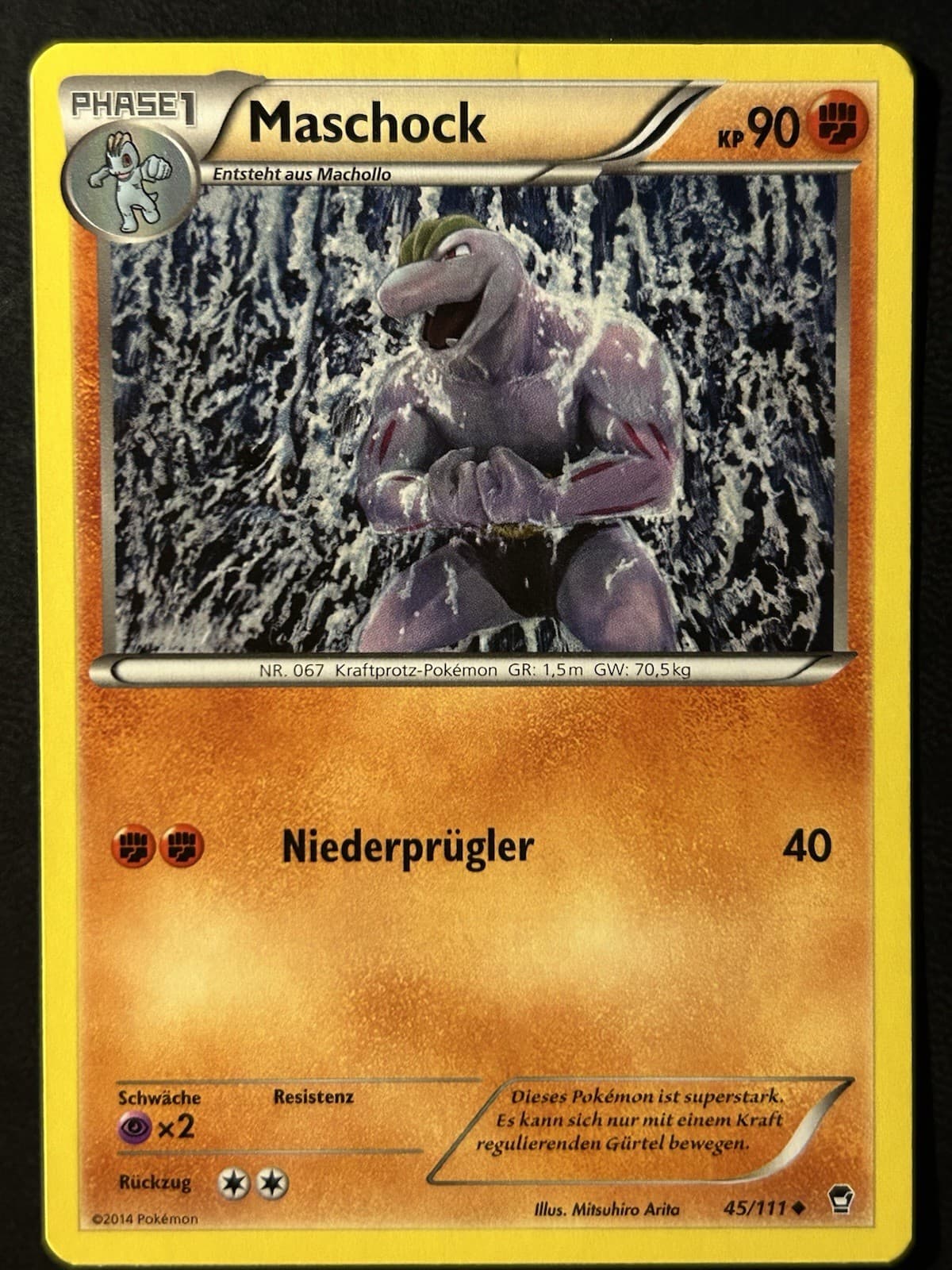 Pokemon Maschock 45/111 Fliegende Fäuste Uncommon DE NM-EXC