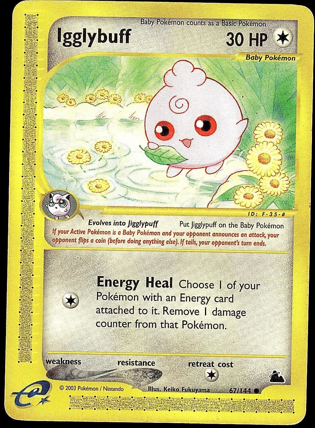 Igglybuff 67/144 Common Skyridge Pokemon Moderately Played