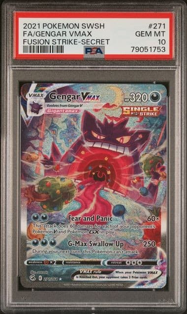 Pokemon Gengar VMAX Fusion Strike Secret Full Alt Art #271 PSA 10 Gem Mint