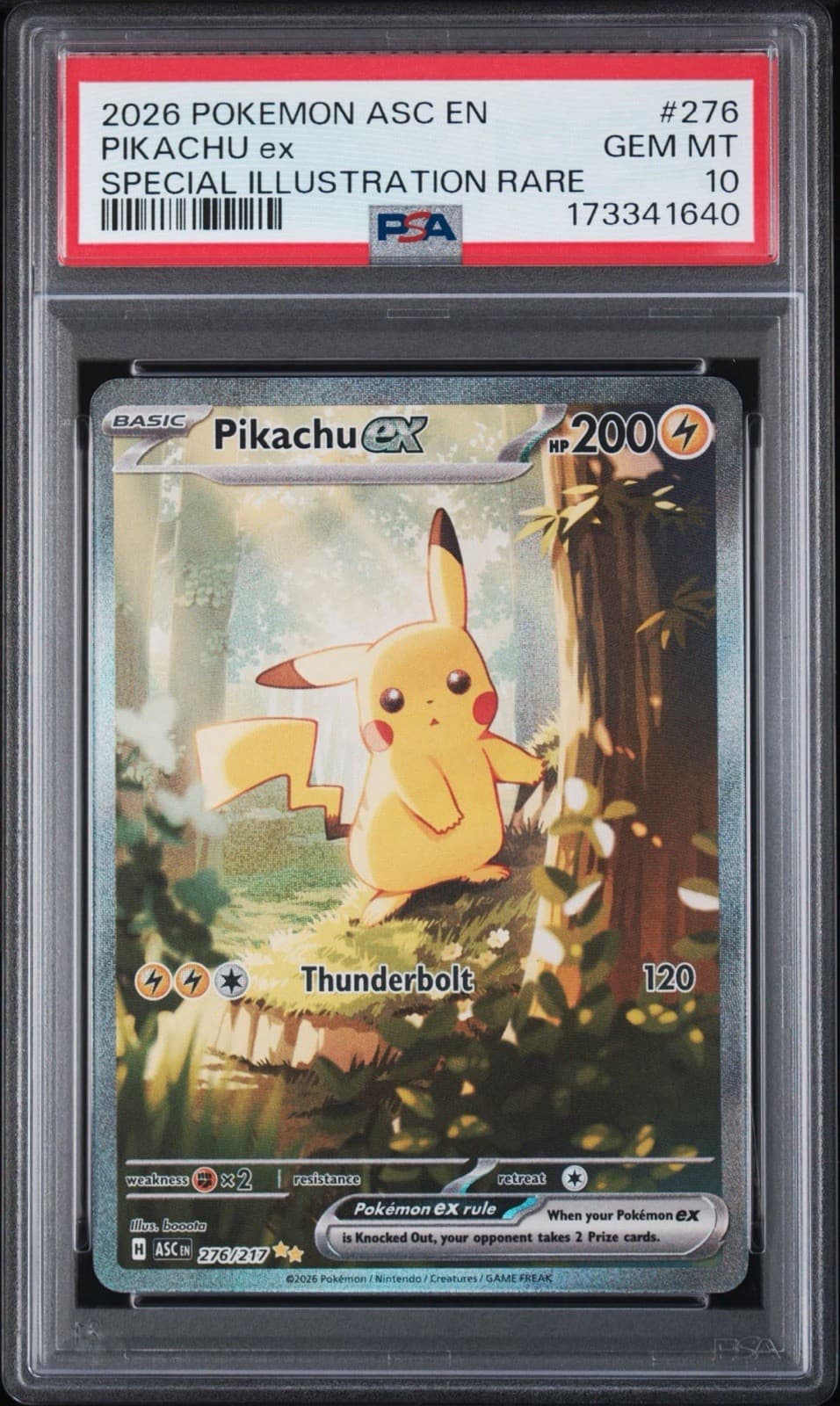 Pikachu ex 276/217 Me: Ascended Heroes Special Illustration Rare Gem Mint PSA 10