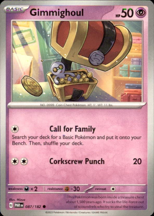 Pokemon Gimmighoul 87/182 Paradox Rift Non-Holo