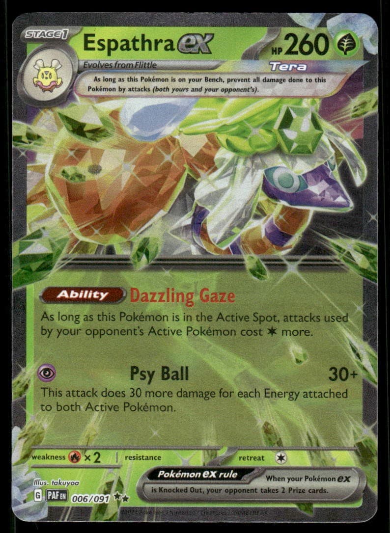 Espathra ex 006/091 Ultra Rare Paldean Fates Pokemon Holo Near Mint
