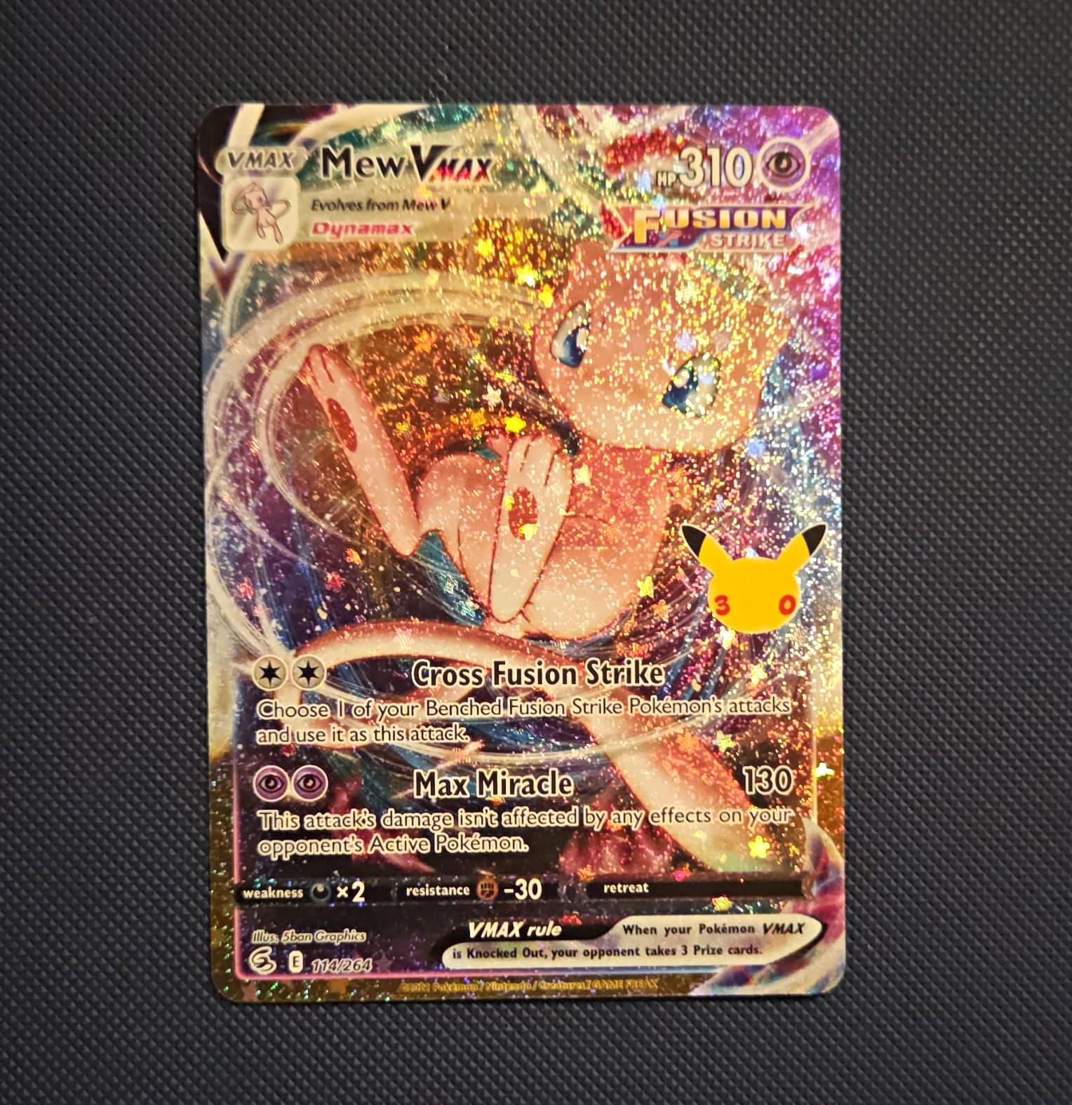 Pokemon Company 30th Celebrations Mew VMAX 114/264 UR FA Holo ENG 310HP