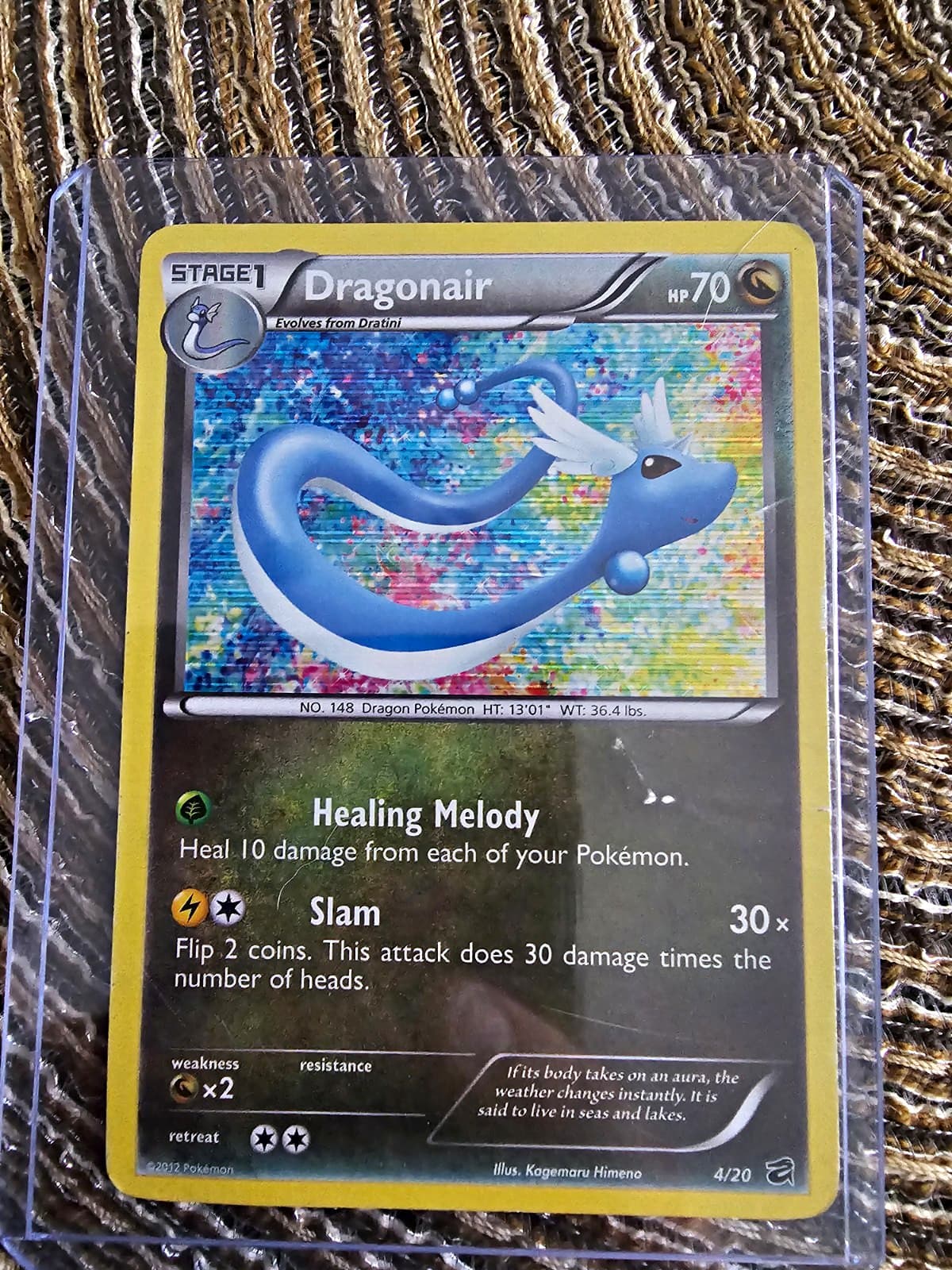 Pokemon TCG Dragonair 4/20 Dragon Vault Holo Rare ENG 2012 70 HP Stage 1