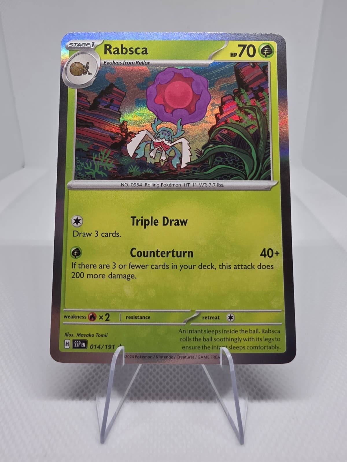 Pokemon TCG Rabsca 14/191 Surging Sparks Holo Rare EN NM
