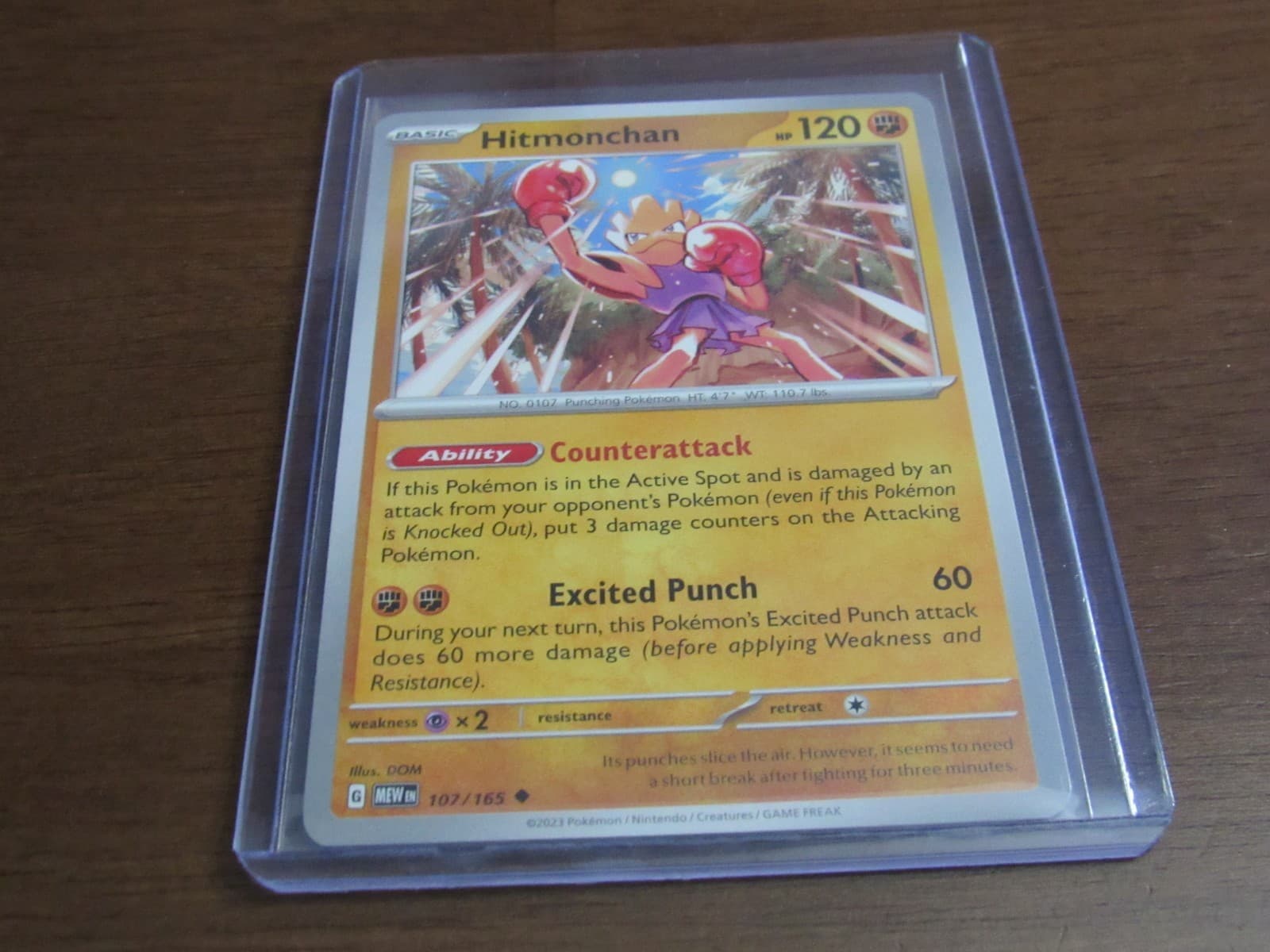 HITMONCHAN 107/165 UNCOMMON 151 POKEMON NM