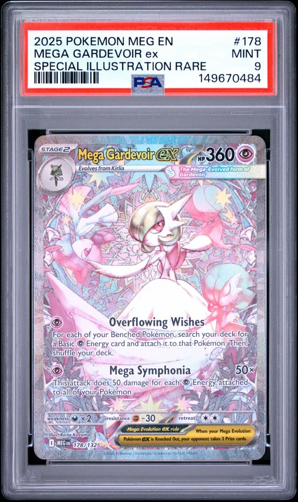PSA 9 MEGA GARDEVOIR EX 178/132 SIR MEGA EVOLUTION BASE POKEMON 😍