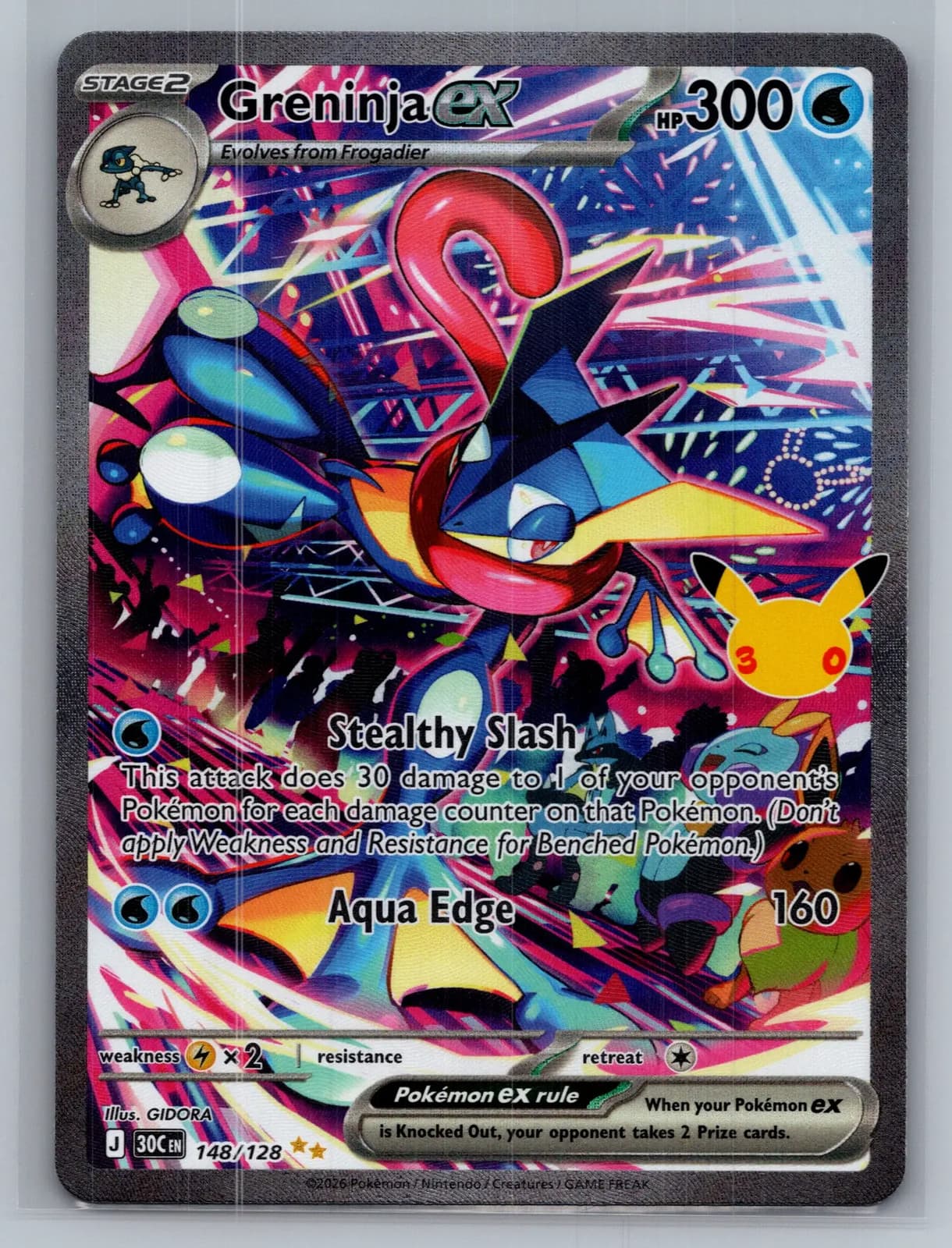 Greninja EX #148/128 2026 30th Celebration Pokemon TCG