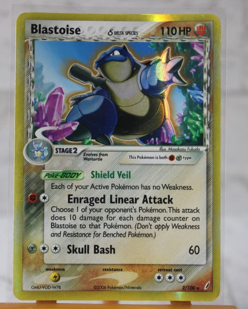 Blastoise 2/100 Holo Rare 2006 EX Crystal Guardians Delta Species Pokemon Card