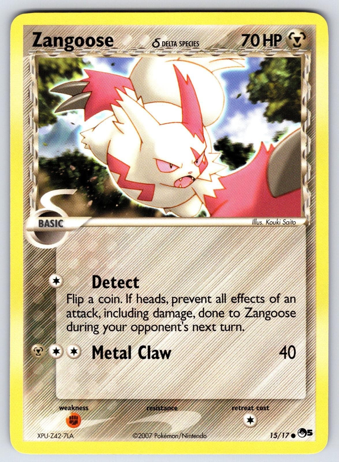 Zangoose 15/17 Common POP Series 5 Pokemon MP
