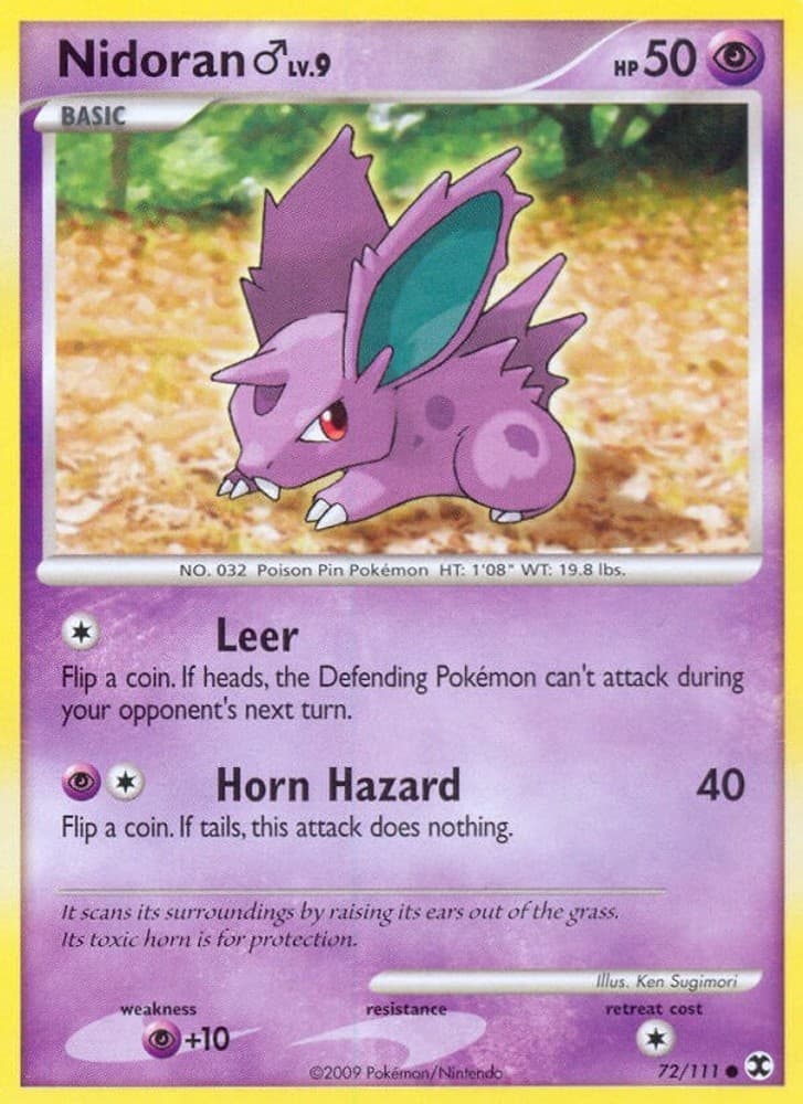 Pokemon Nidoran M Common 72/111 Rising Rivals LP