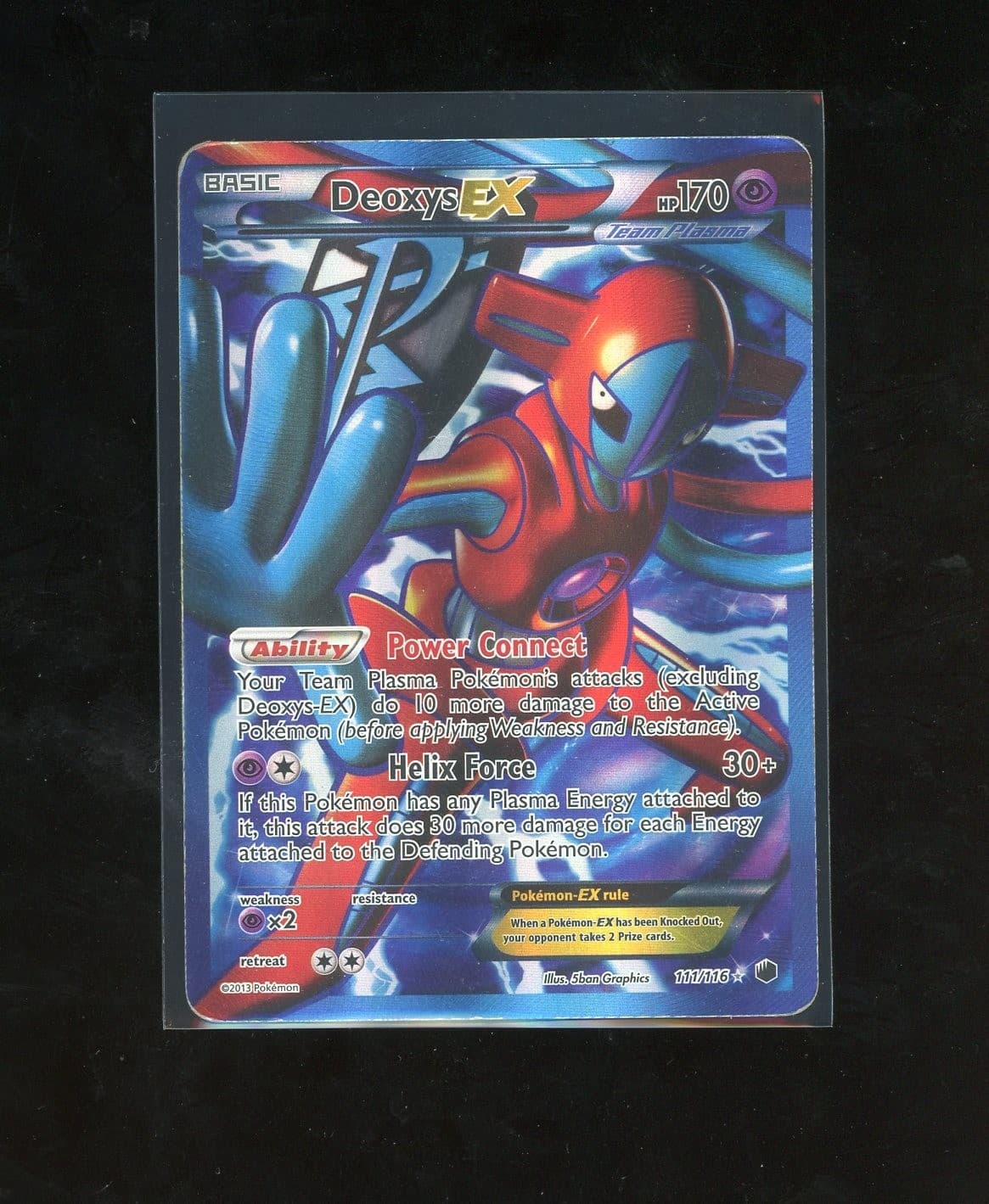 2013 Pokemon Black & White Plasma Freeze Full Art Deoxys EX Holo Foil 111/116