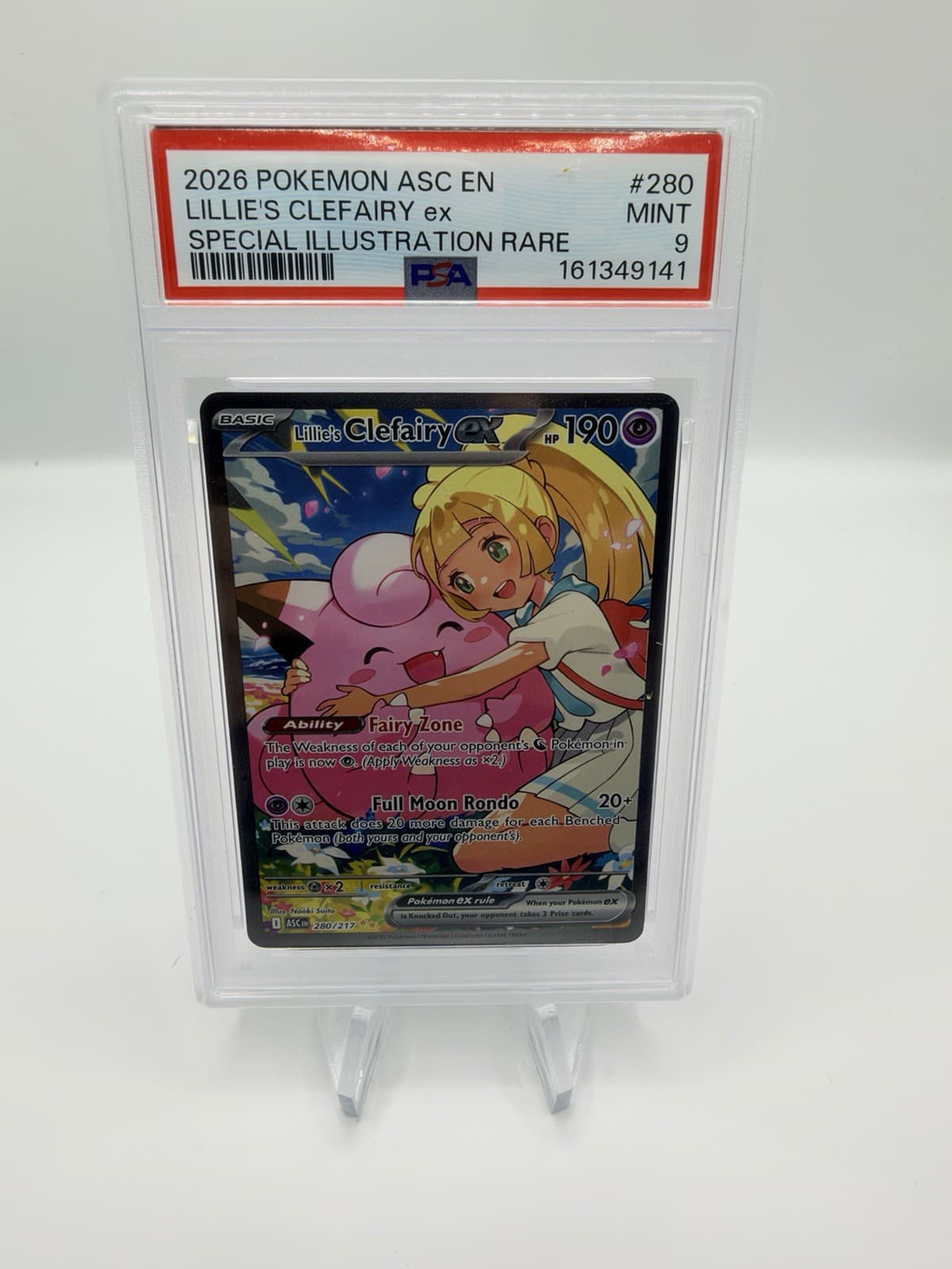 Lillie's Clefairy ex 280/217 Me: Ascended Heroes Holo SIR PSA 9 English