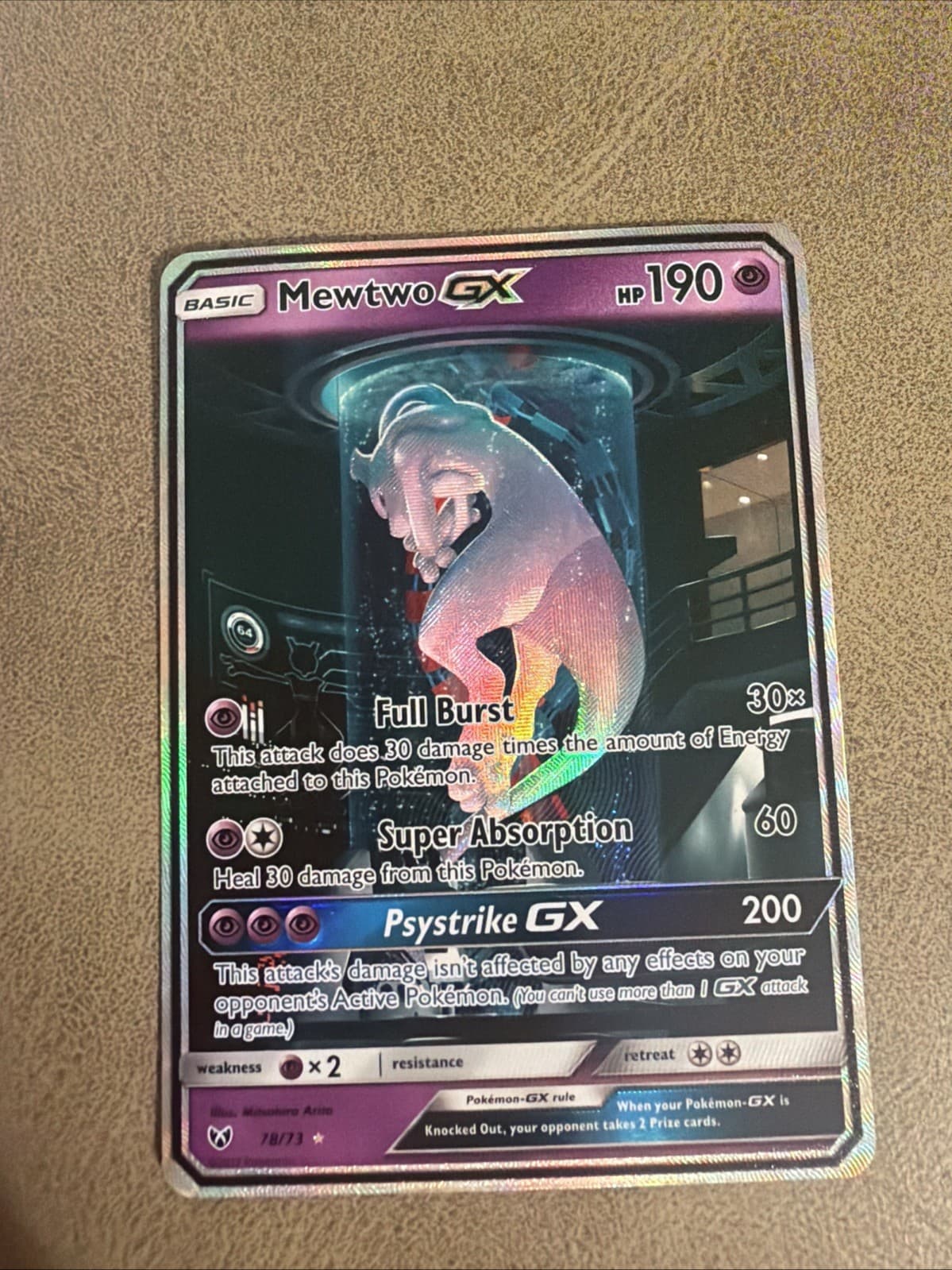 2017 Sun & Moon Shining Legends #78 Shining Mewtwo GX 78/73