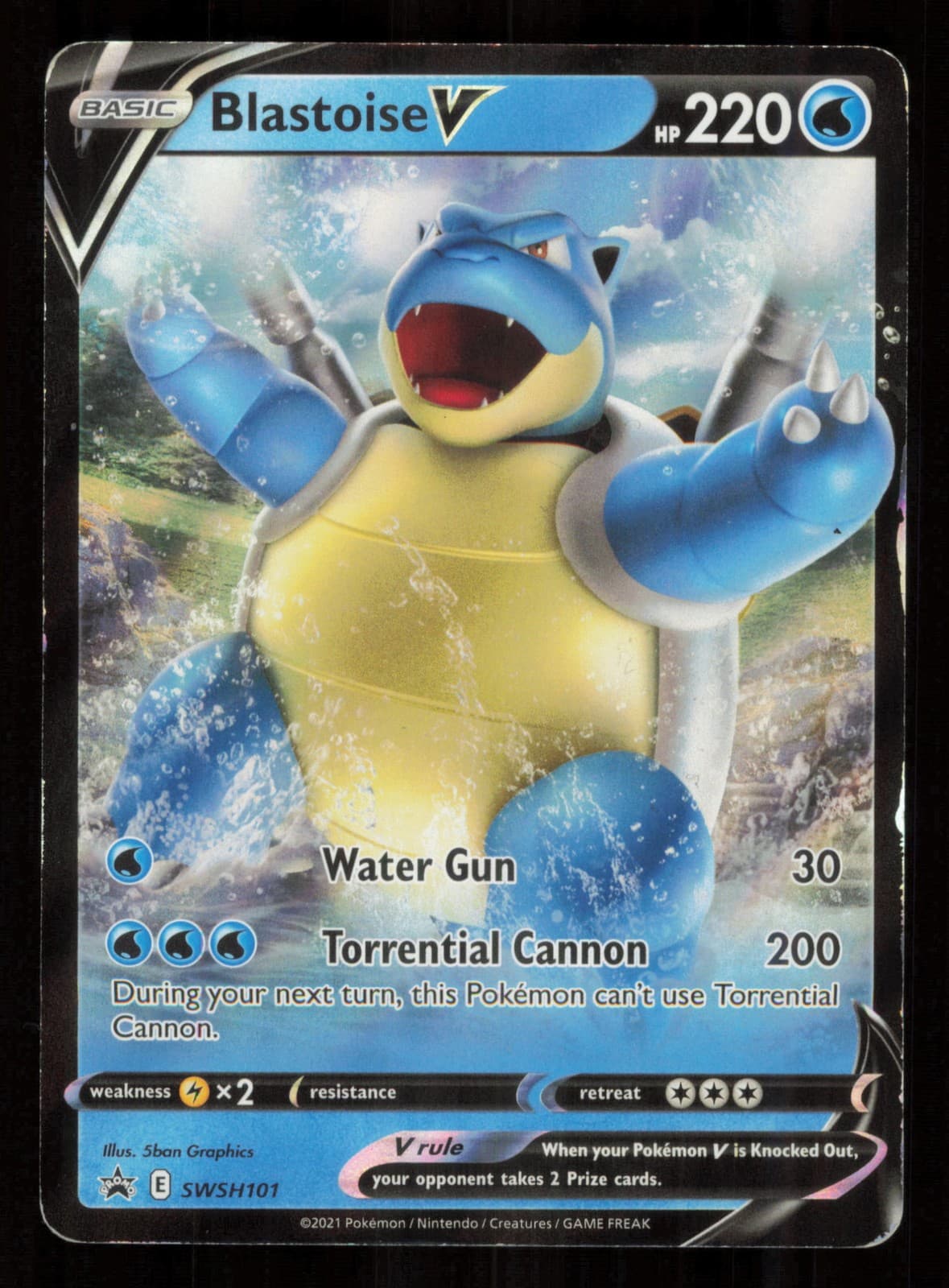 Blastoise V Holofoil Promo SWSHP: SWSH Black Star Promos SWSH101 NM